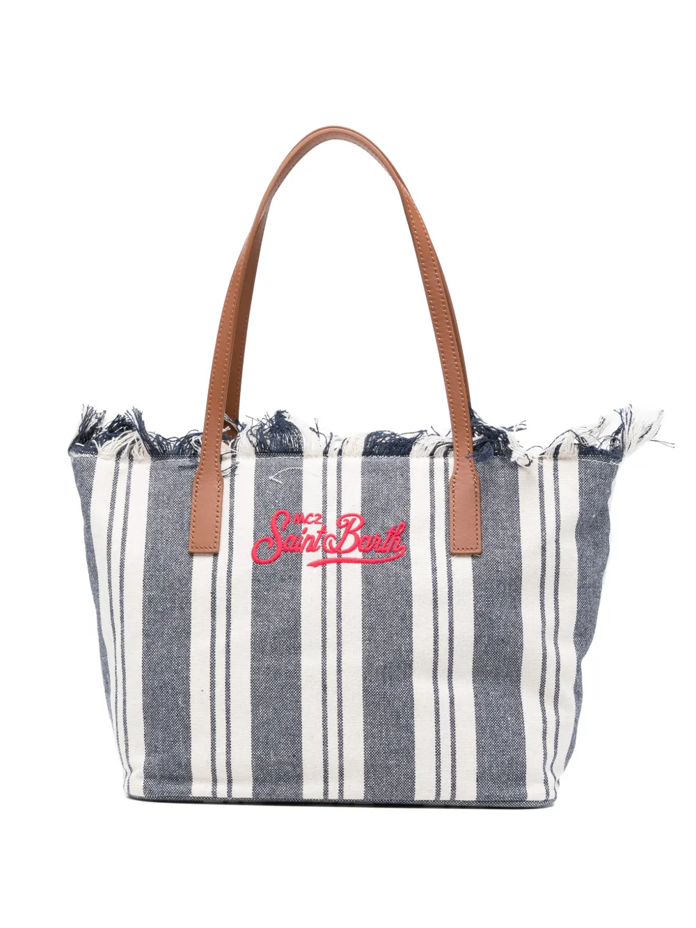 MC2 Saint Barth striped frayed tote bag - Blu