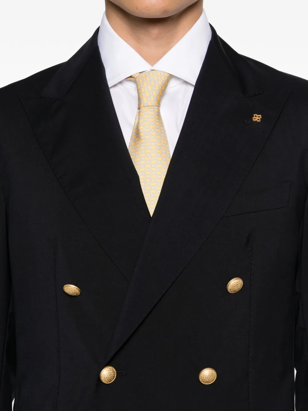 double-breasted buttoned suit