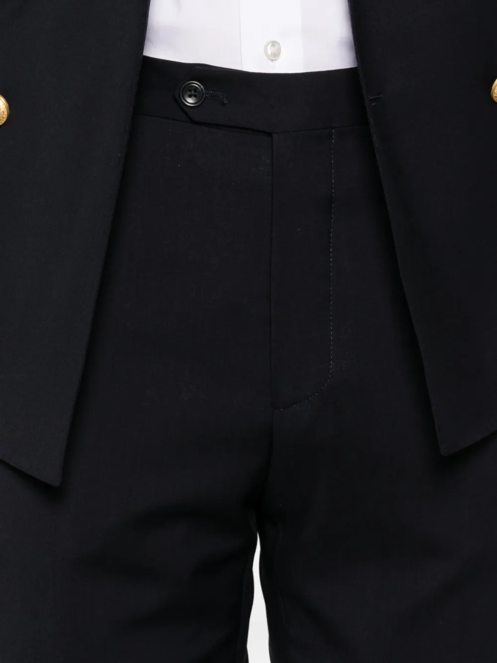 double-breasted buttoned suit