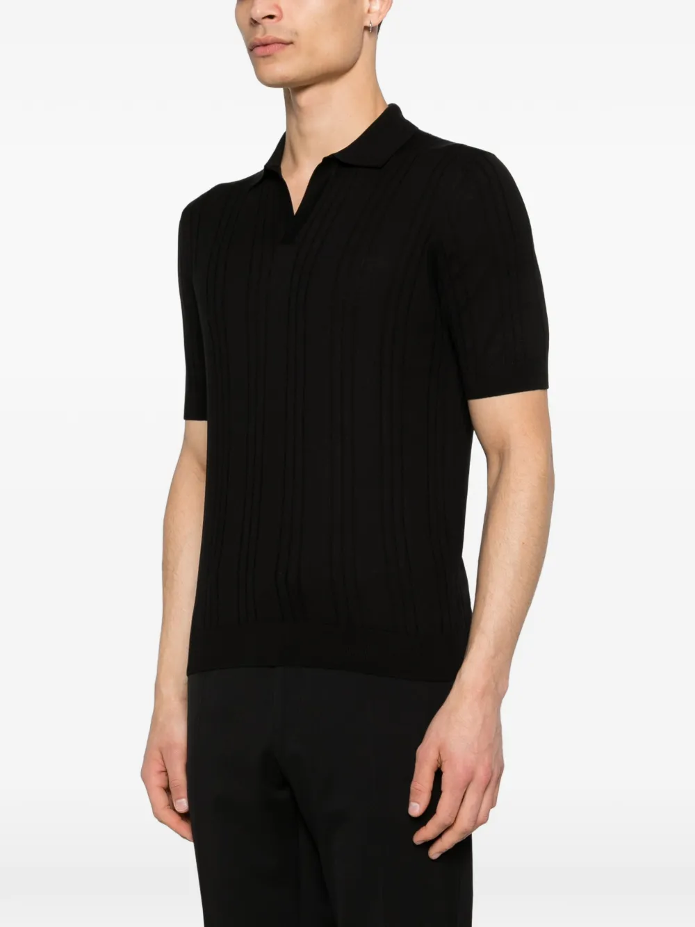 Tagliatore Darnel T-shirt met verticale streep Zwart