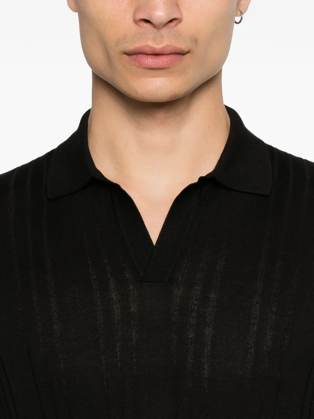 Tagliatore Darnel T-shirt met verticale streep Zwart