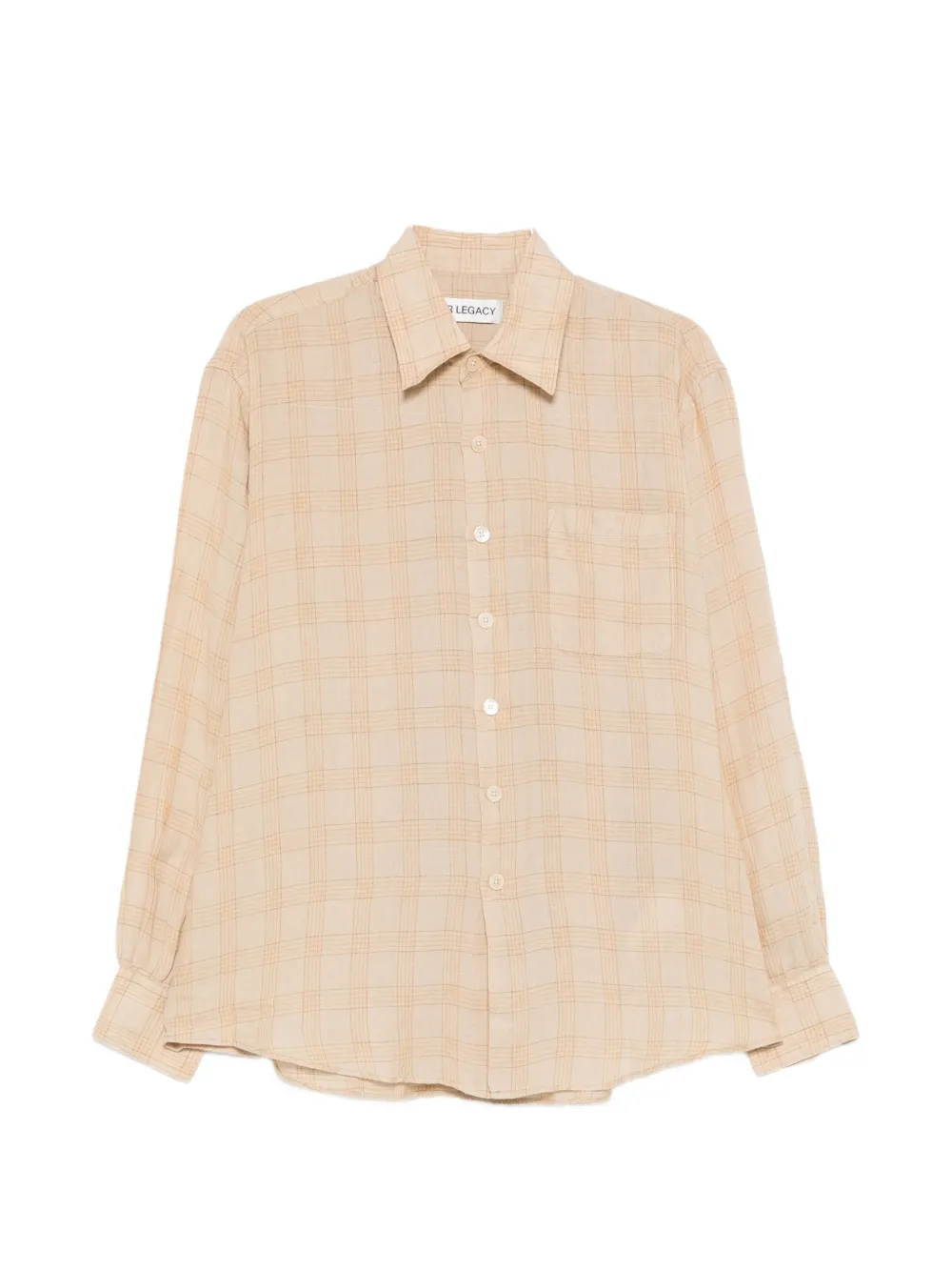 OUR LEGACY Above checked-pattern shirt - Nude
