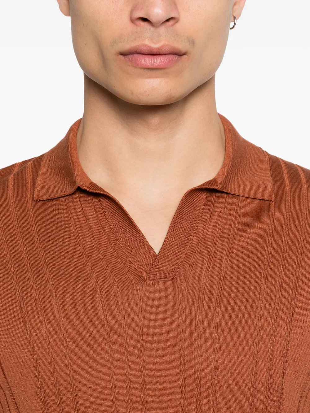 Tagliatore Darnel geribbeld T-shirt Bruin