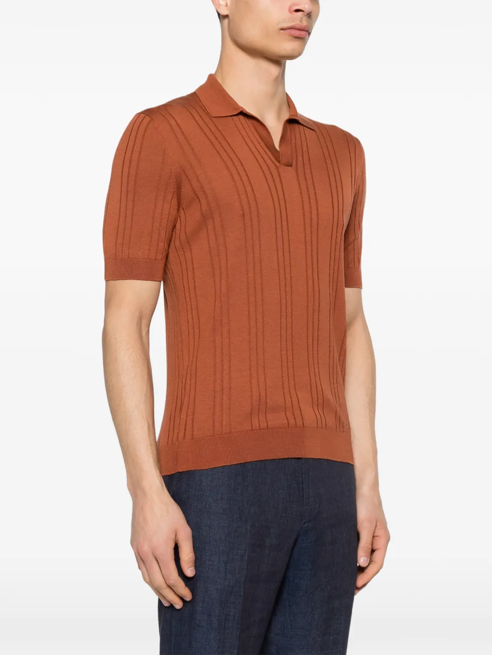 Tagliatore Darnel geribbeld T-shirt Bruin