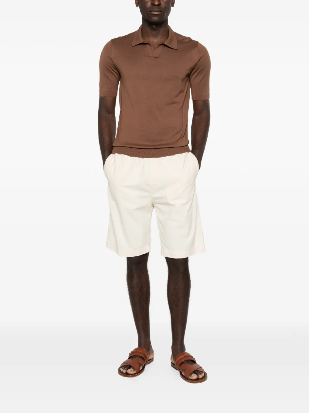 Tagliatore Keith T-shirt met korte mouwen Bruin