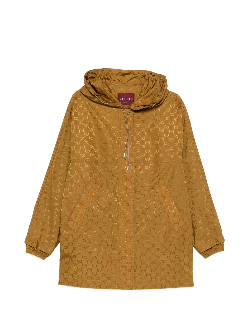 Gucci hooded logo-pattern jacket - Neutrals
