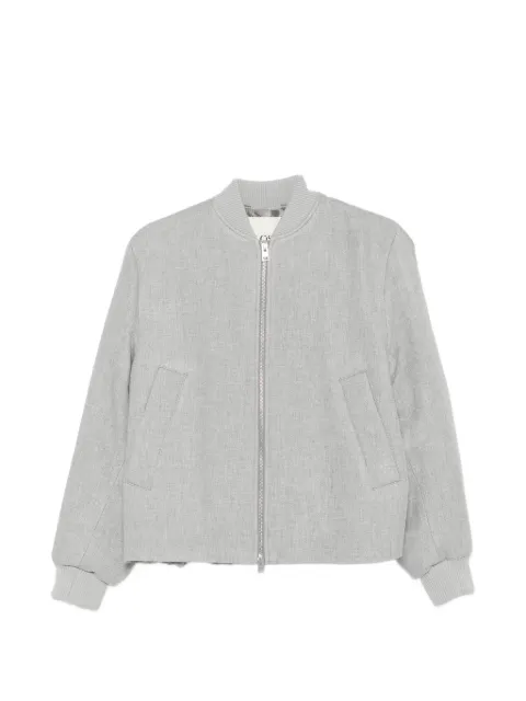 Closed zip-up bomber jacket