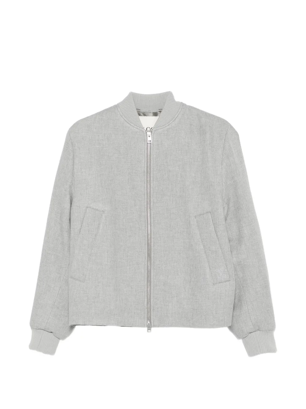 Closed zip-up bomber jacket - Grigio