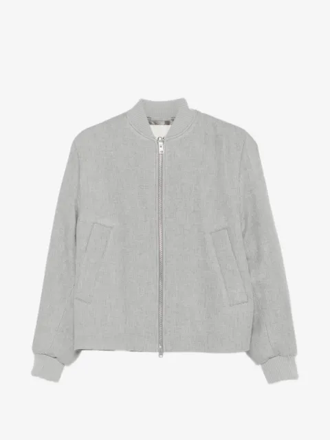 Closed zip-up bomber jacket