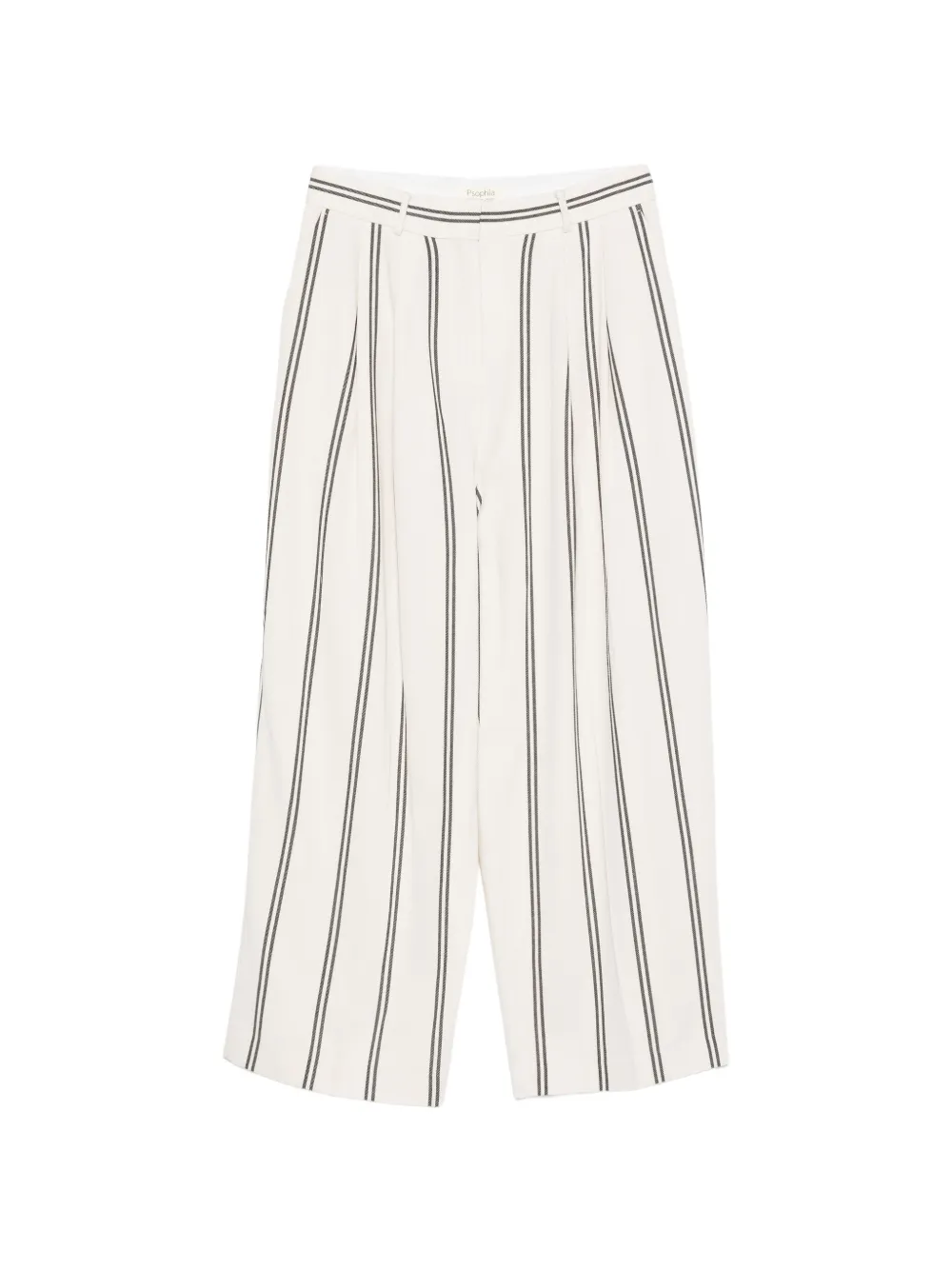 Stripe-Pattern Pleated Trousers