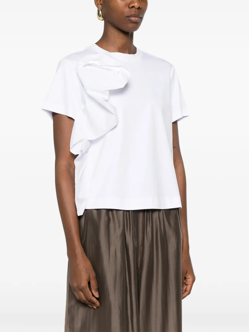  Psophia Ruffled T-shirt - White 