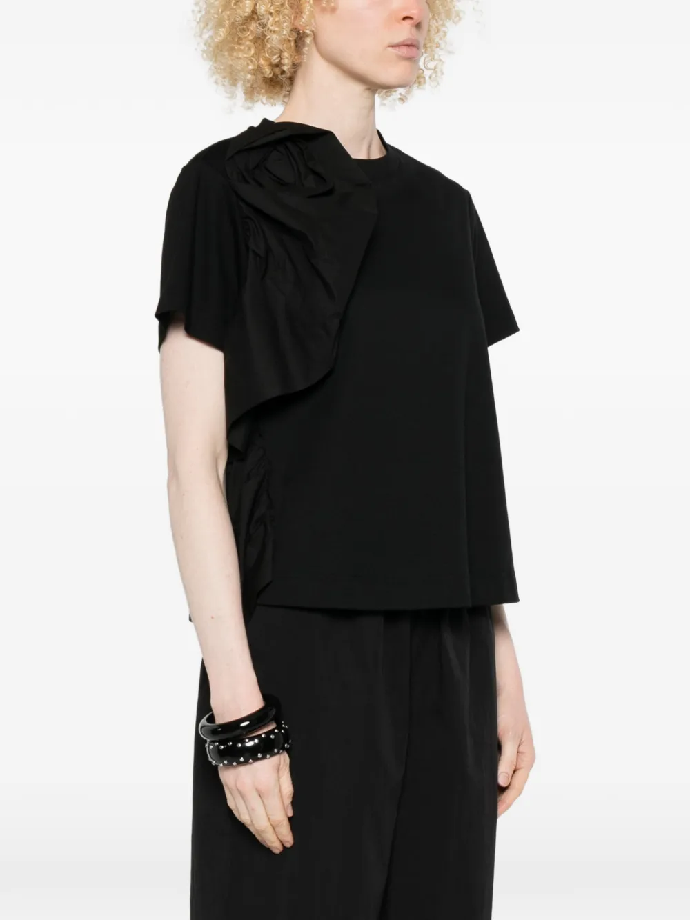  Psophia Ruffled T-shirt - Black 