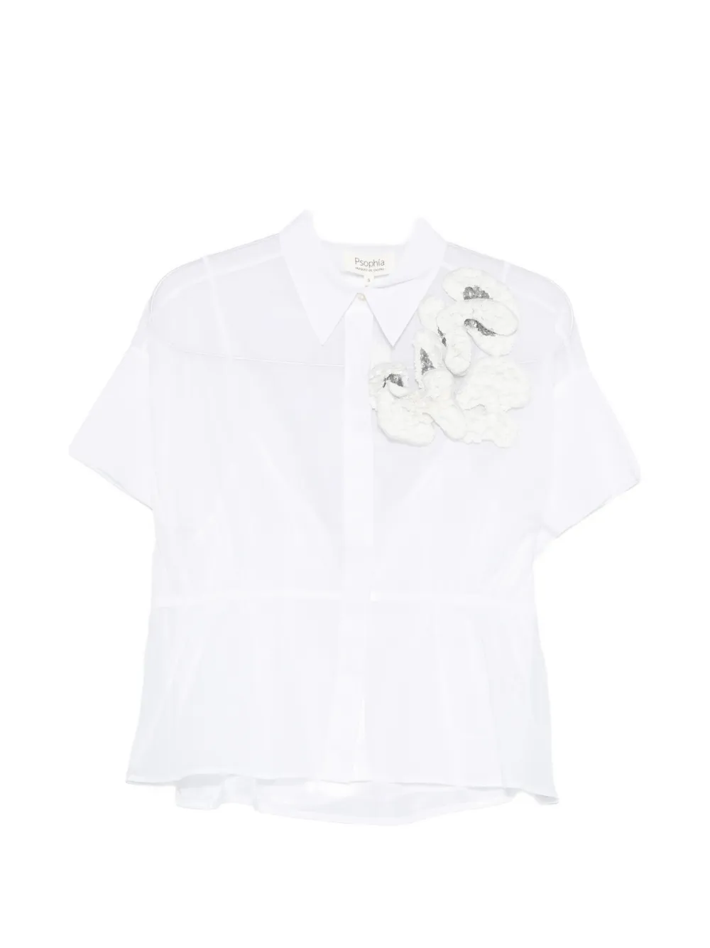 Psophia Floral-appliqué Shirt In White