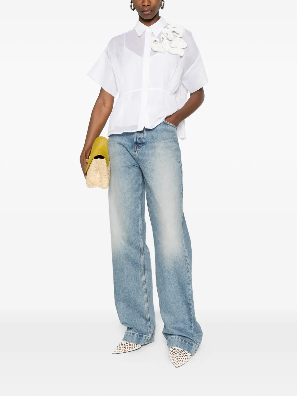  Psophia Floral-appliqué Shirt - White 