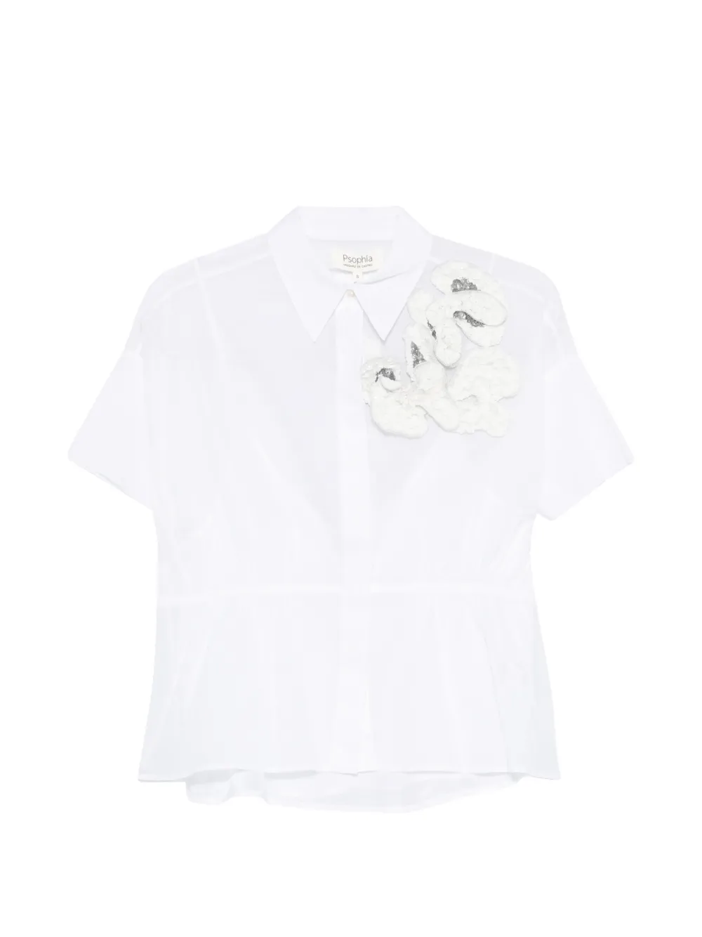 PSOPHIA floral-appliqué shirt - White