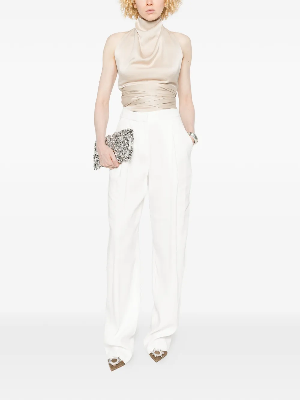 Elisabetta Franchi Plooibroek Wit