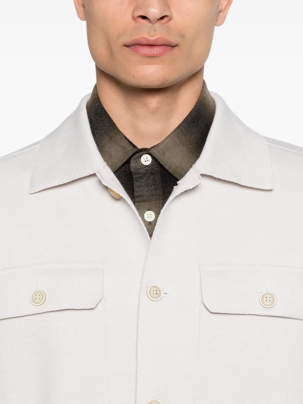 Eleventy Shirtjack met knopen Grijs