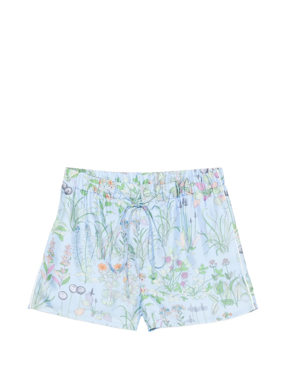 Gucci floral-print drawstring shorts - Blue