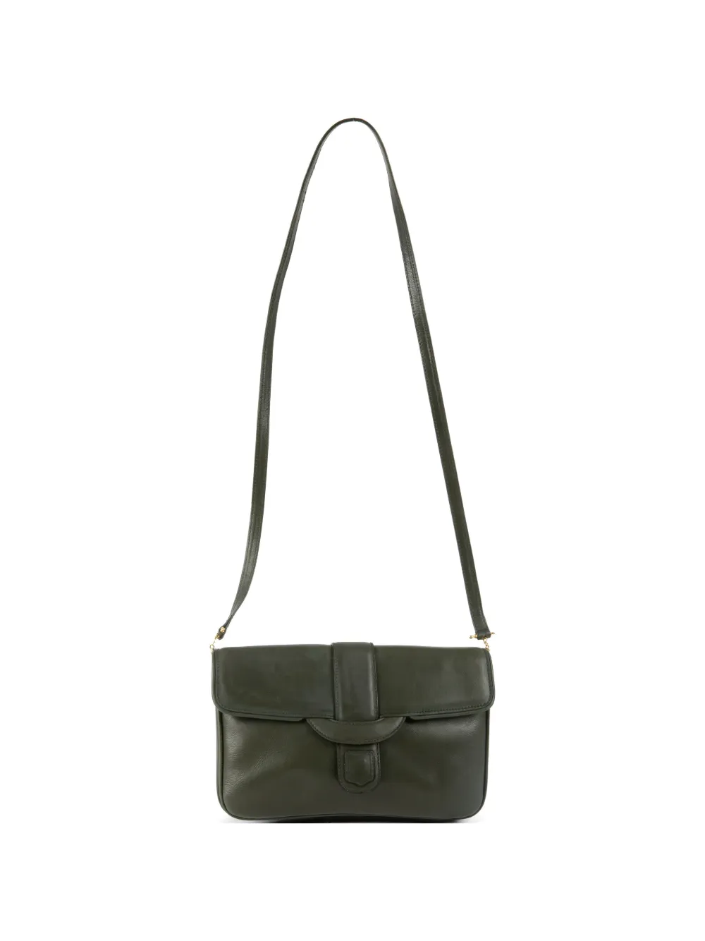 Celine Pre-Owned 1980s leather shoulder bag - Verde