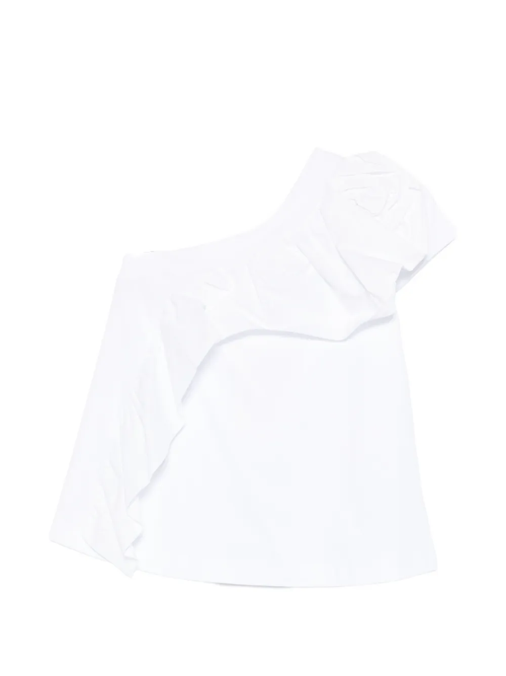 PSOPHIA Top monospalla con ruches - Bianco
