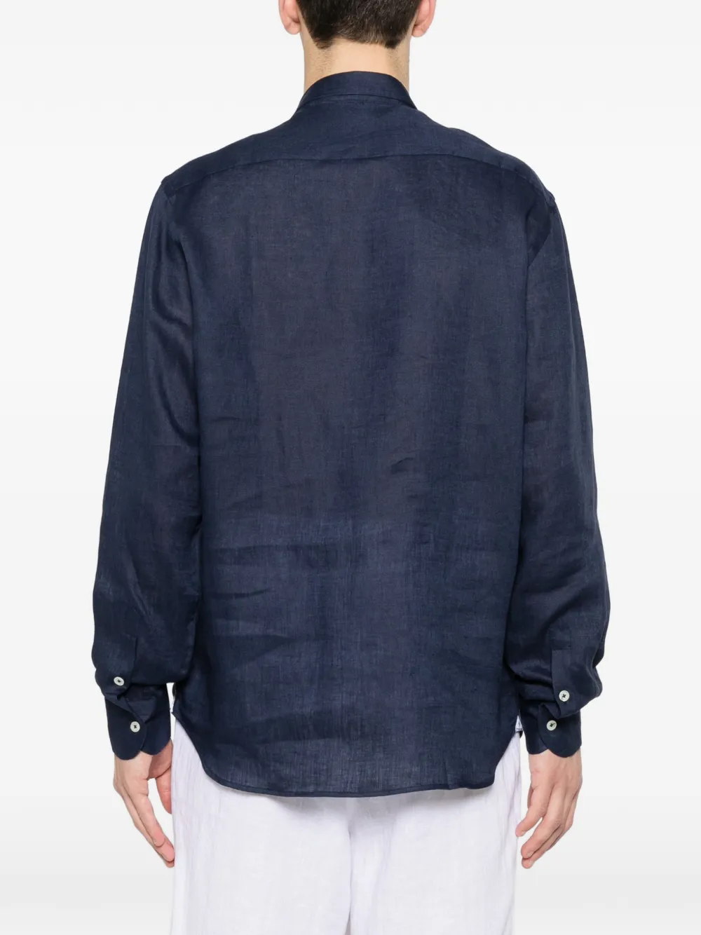 Tagliatore Poloshirt met lange mouwen Blauw