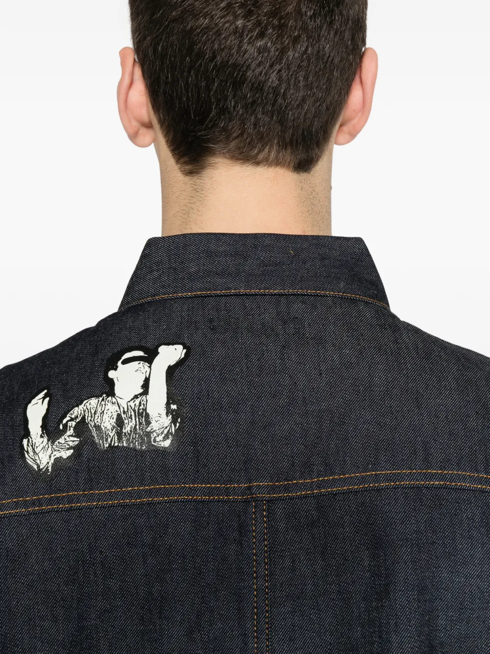 Undercover Oversized denim jack met borduurwerk Blauw