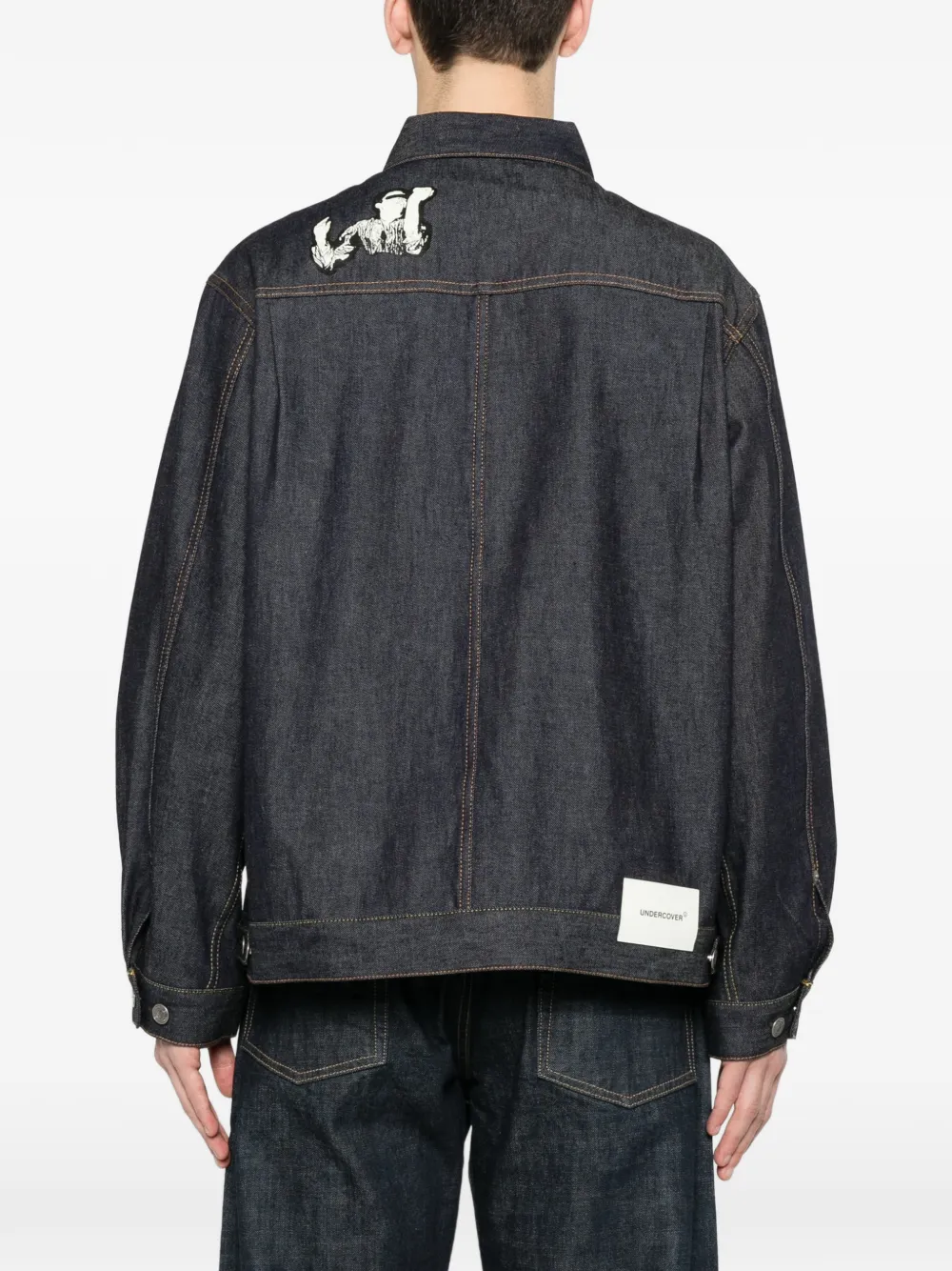 Undercover Oversized denim jack met borduurwerk Blauw