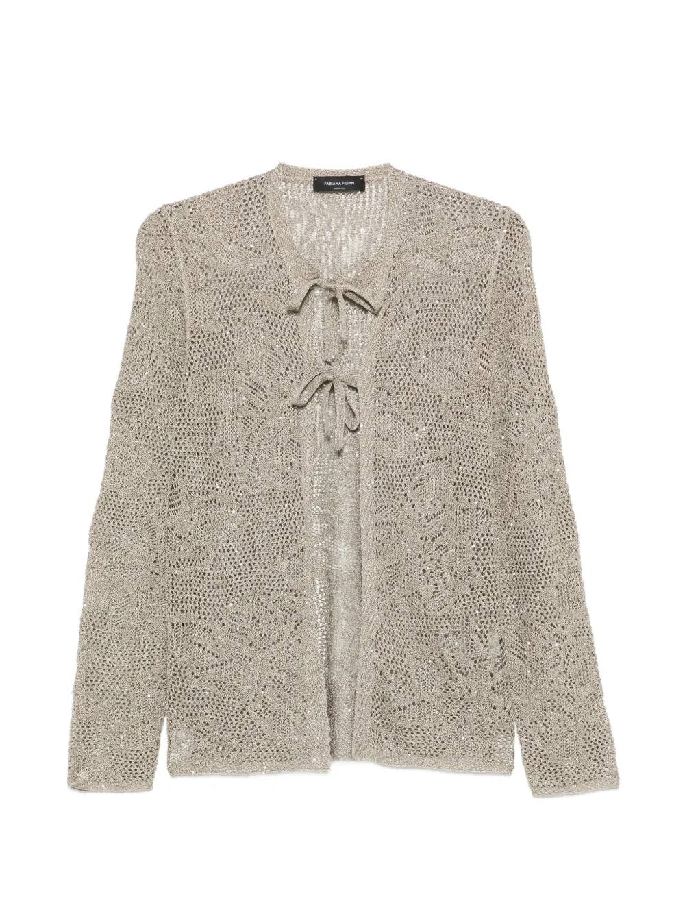 Fabiana Filippi tie-detail cardigan - Verde