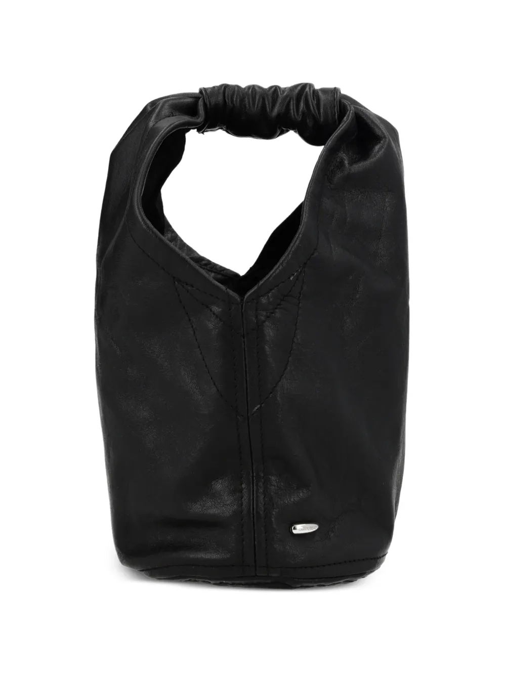 OUR LEGACY gathered leather tote bag - Nero