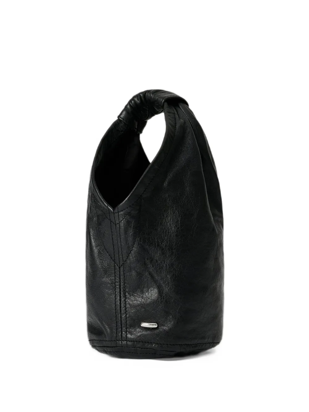 OUR LEGACY gathered leather tote bag - Nero