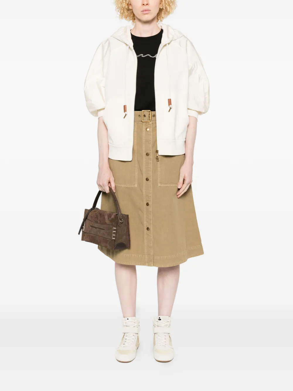Moncler Jack met capuchon en pofmouwen Beige
