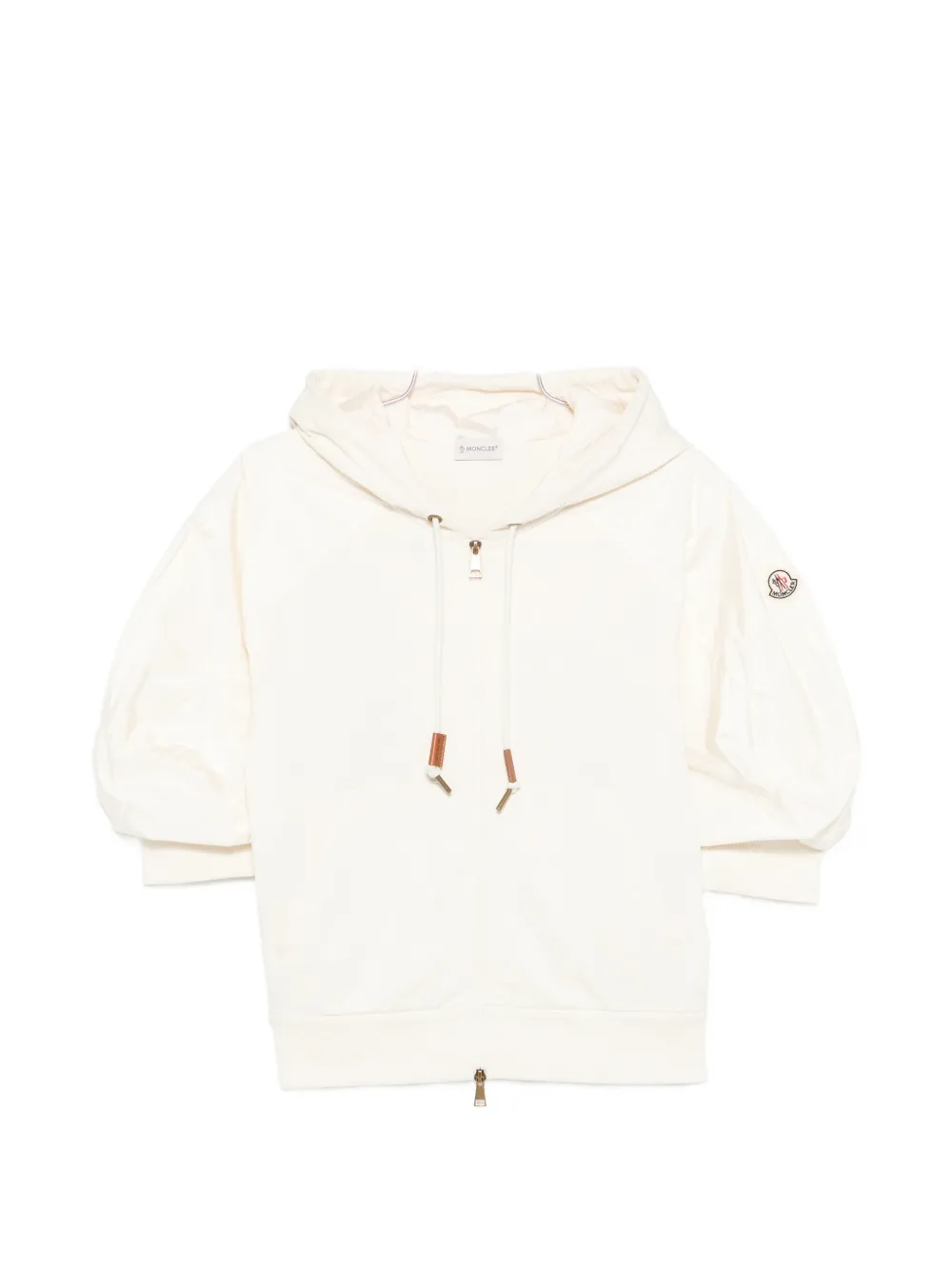 Moncler hooded puff-sleeve jacket - Toni neutri