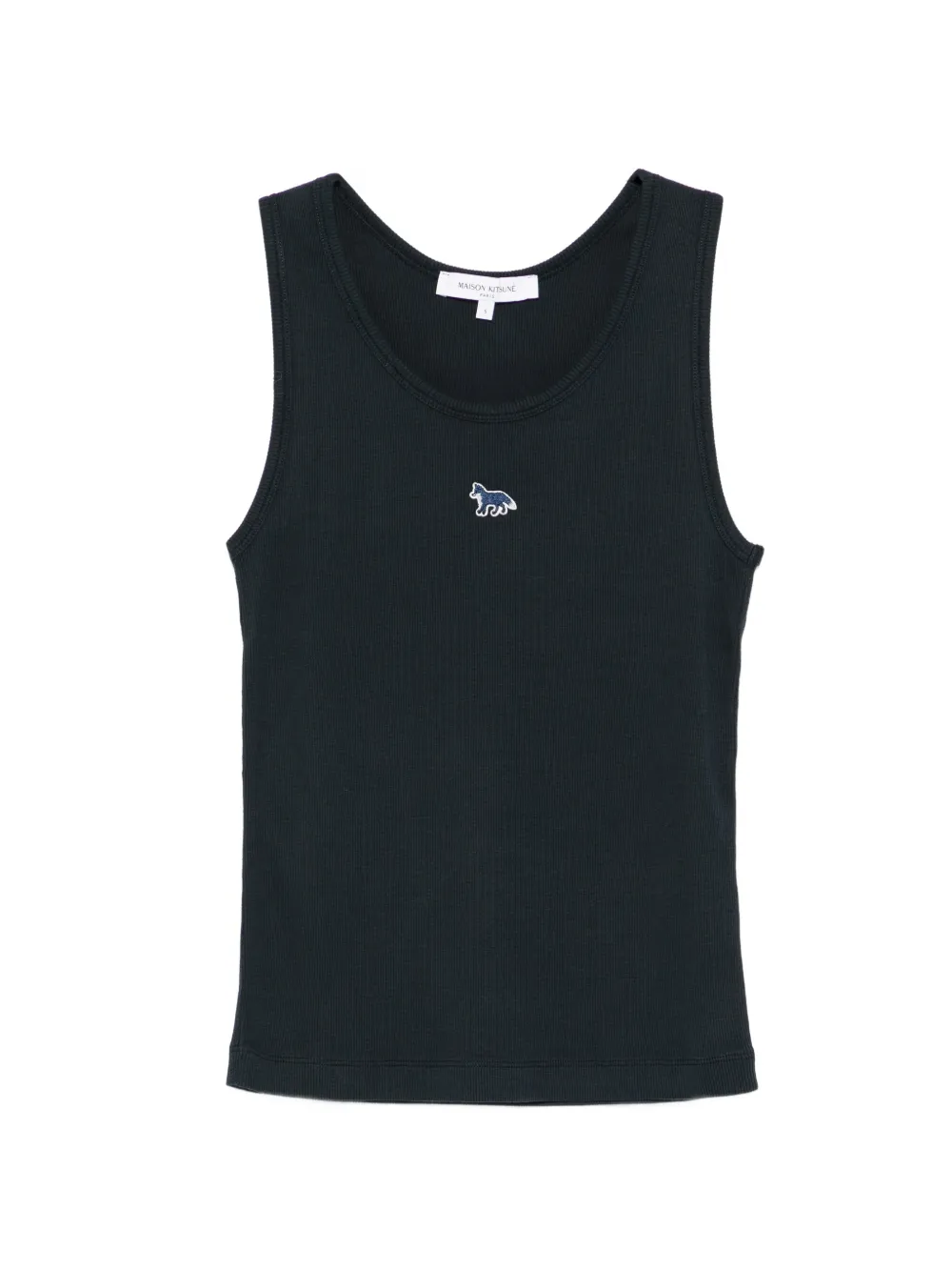 Maison Kitsuné ribbed emblem tank top - Blu