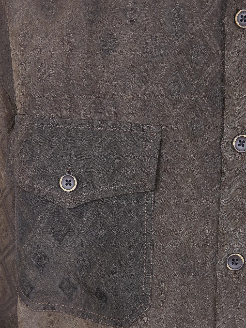  Uma Wang Buttoned Diamond Shirt - Brown 