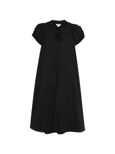 PSOPHIA puff-sleeve tie-neck midi dress