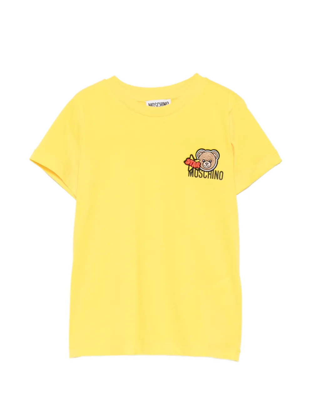 Moschino Kids logo-embroidered short-sleeve T-shirt - Giallo