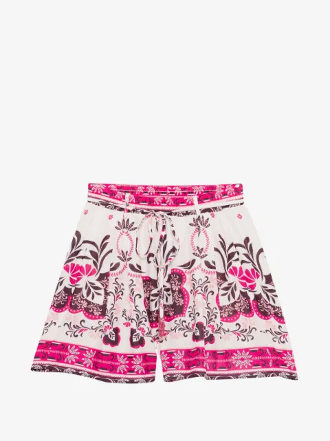 TWINSET shorts con pinzas y estampado floral
