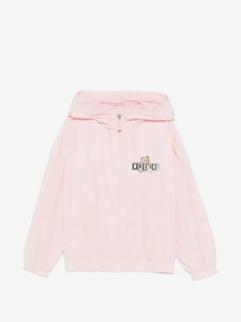 Moschino Kids hooded zip-fastening jacket