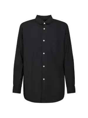 MM6 Maison Margiela Pointed Collar Staple Detail Shirt | Black