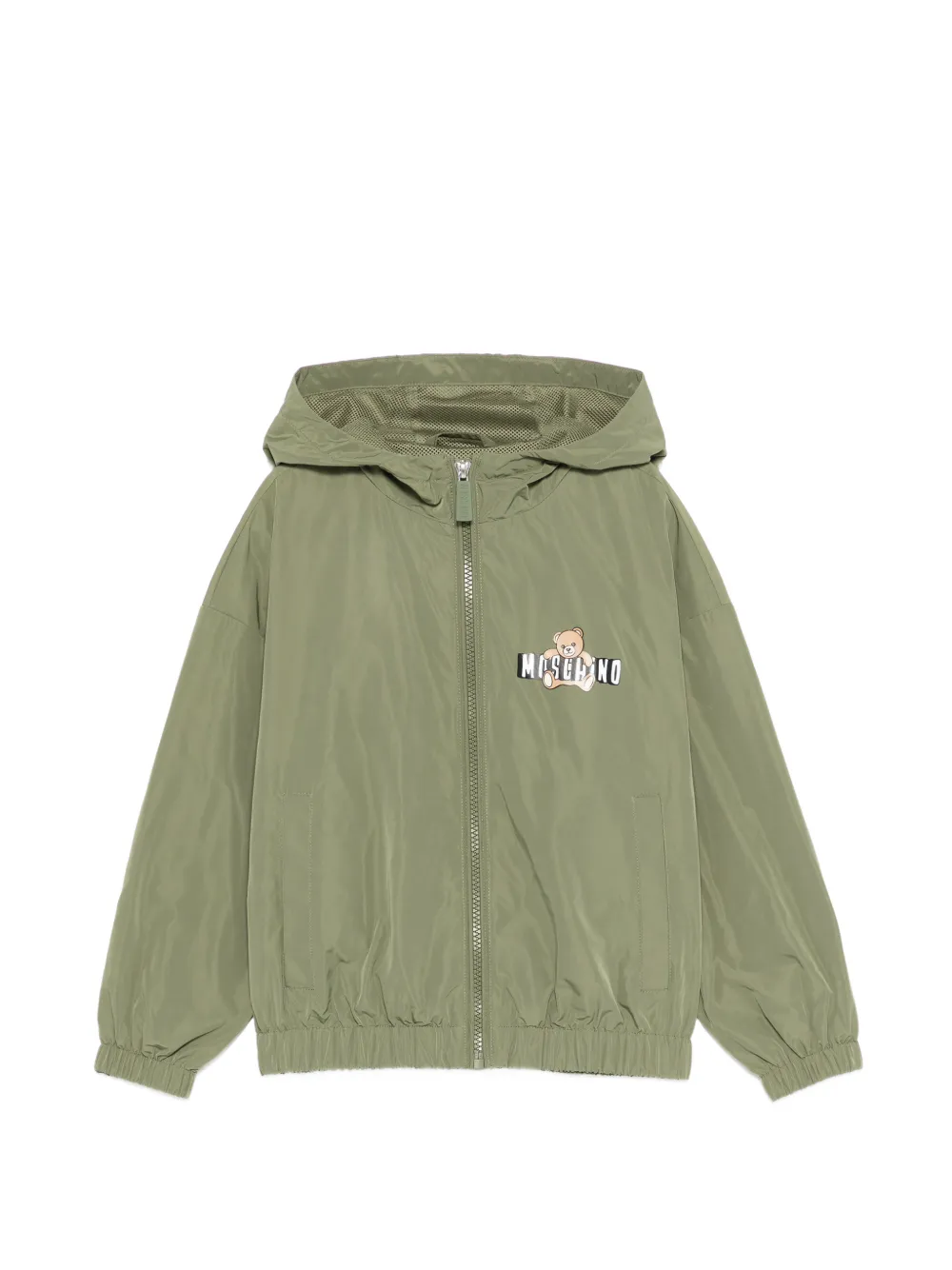 Moschino Kids hooded zip-fastening jacket - Green