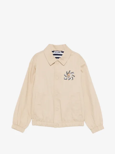 Moschino Kids logo-print bomber jacket