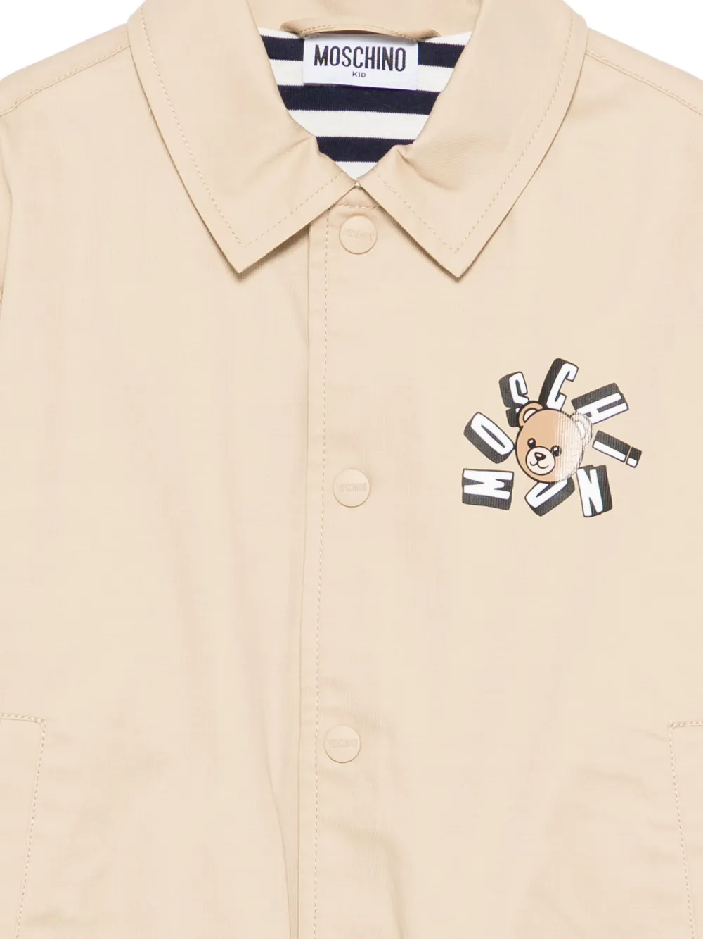 Moschino Kids Bomberjack met logoprint Beige