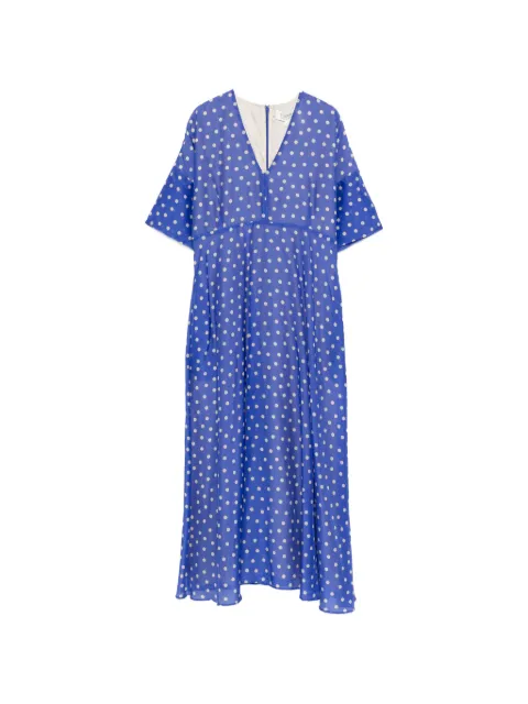 PSOPHIA polka-dot V-neck midi dress