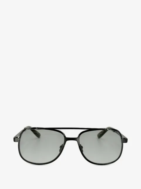 Yellows Plus Lionel double-bridge pilot-frame glasses