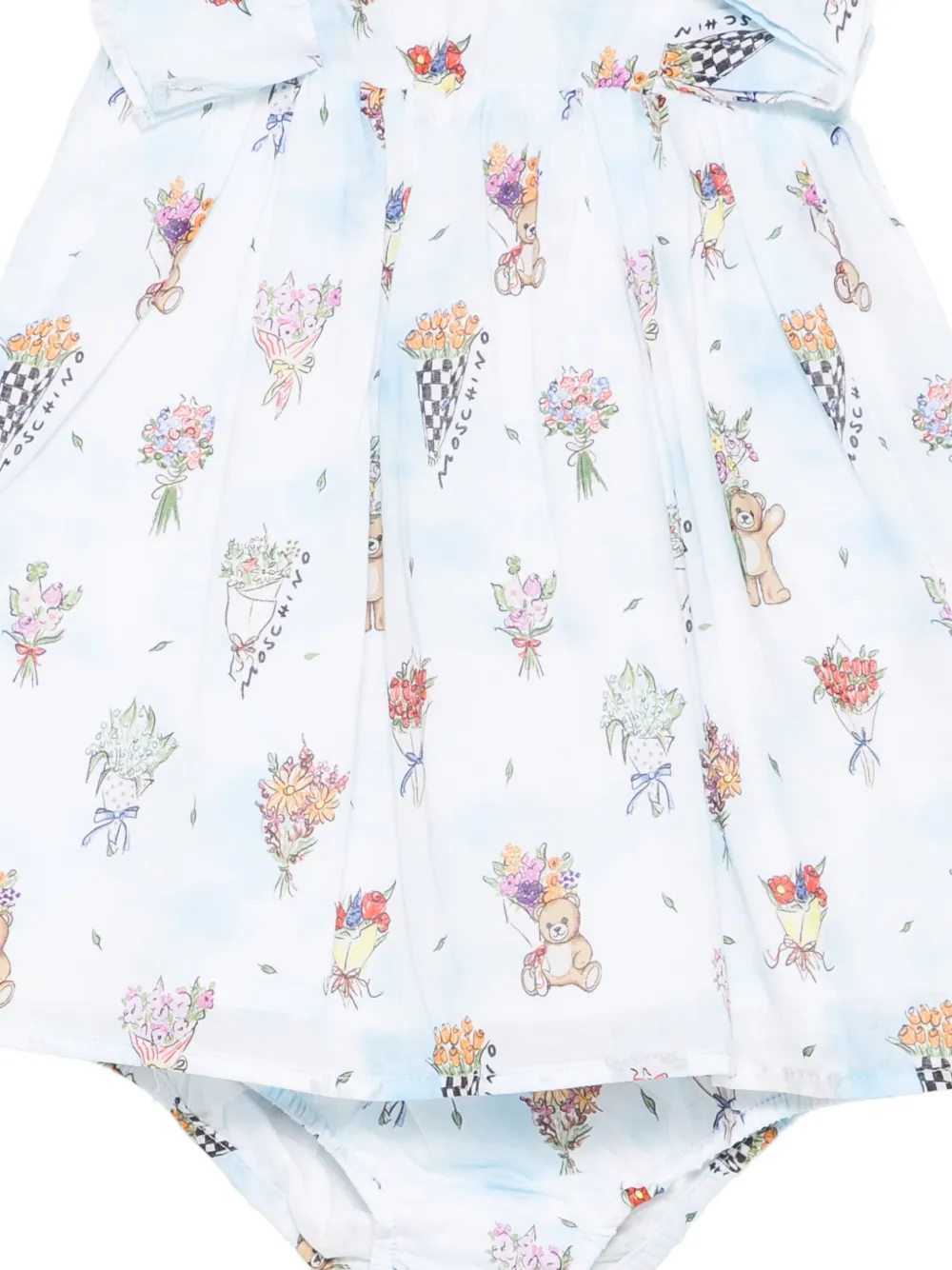 Moschino Kids Midi-jurk met ruches Blauw