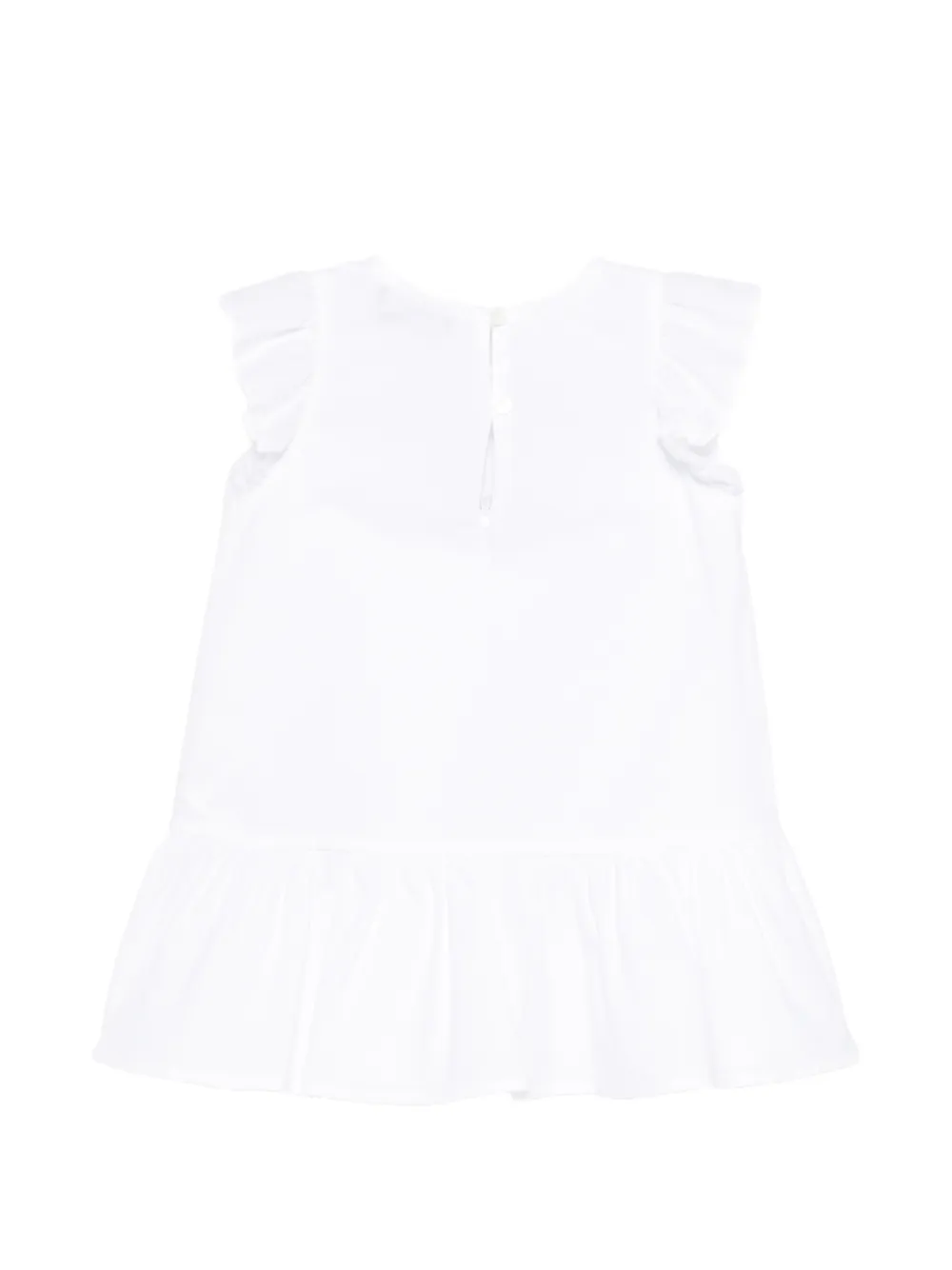 Moschino Kids Jurk met geborduurde beer en ruches Wit