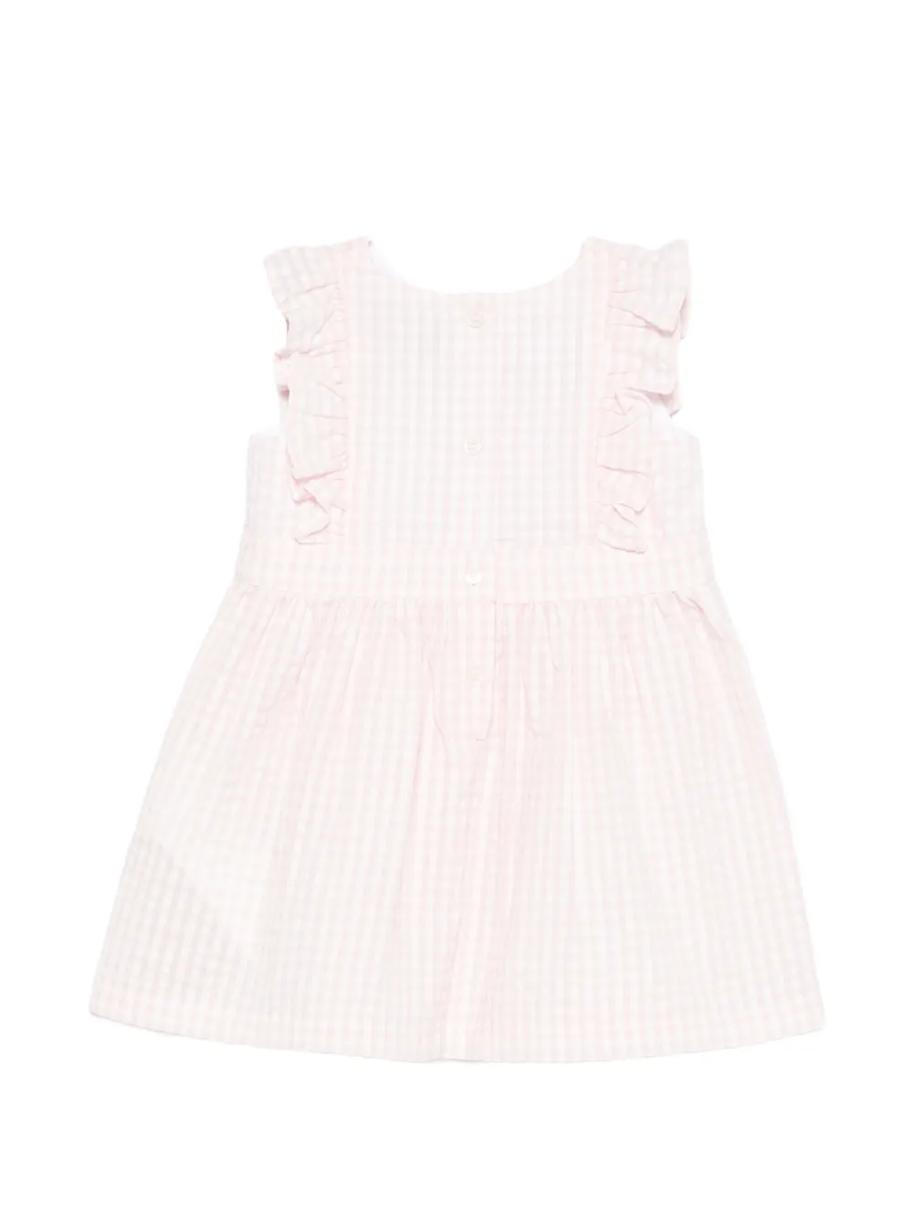 Moschino Kids Jurk met gingham ruit en ruches Roze