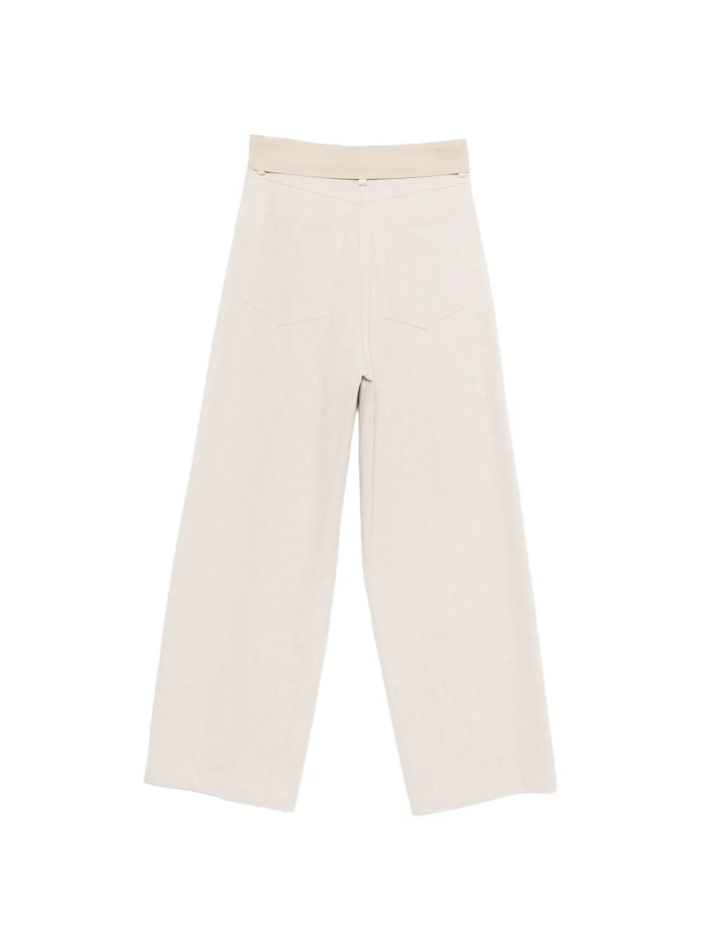 Alysi Pantalon met contrasterende taille Beige