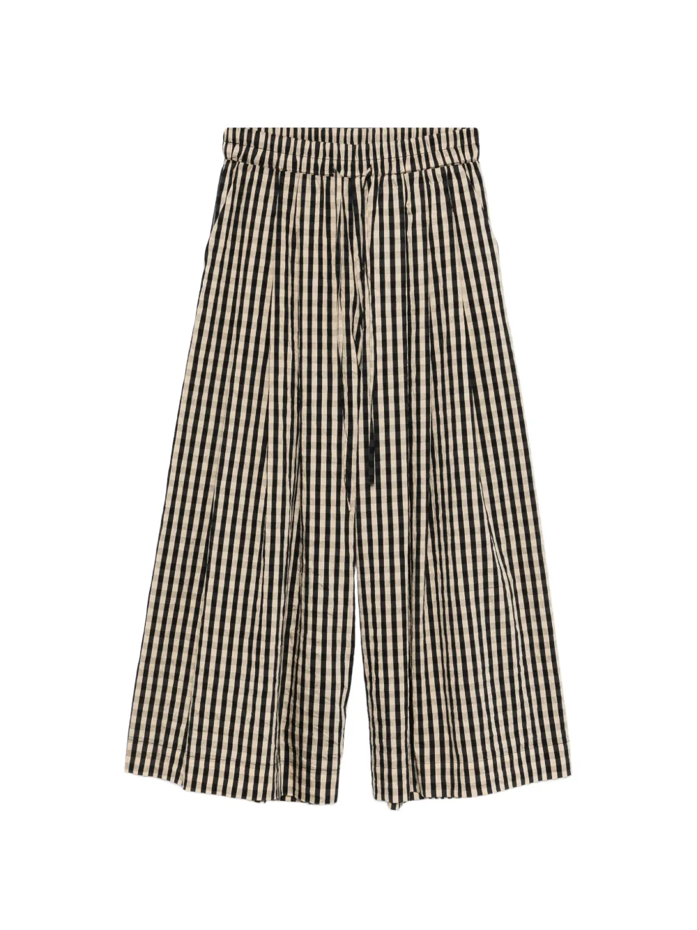Check-Pattern Cropped Trousers