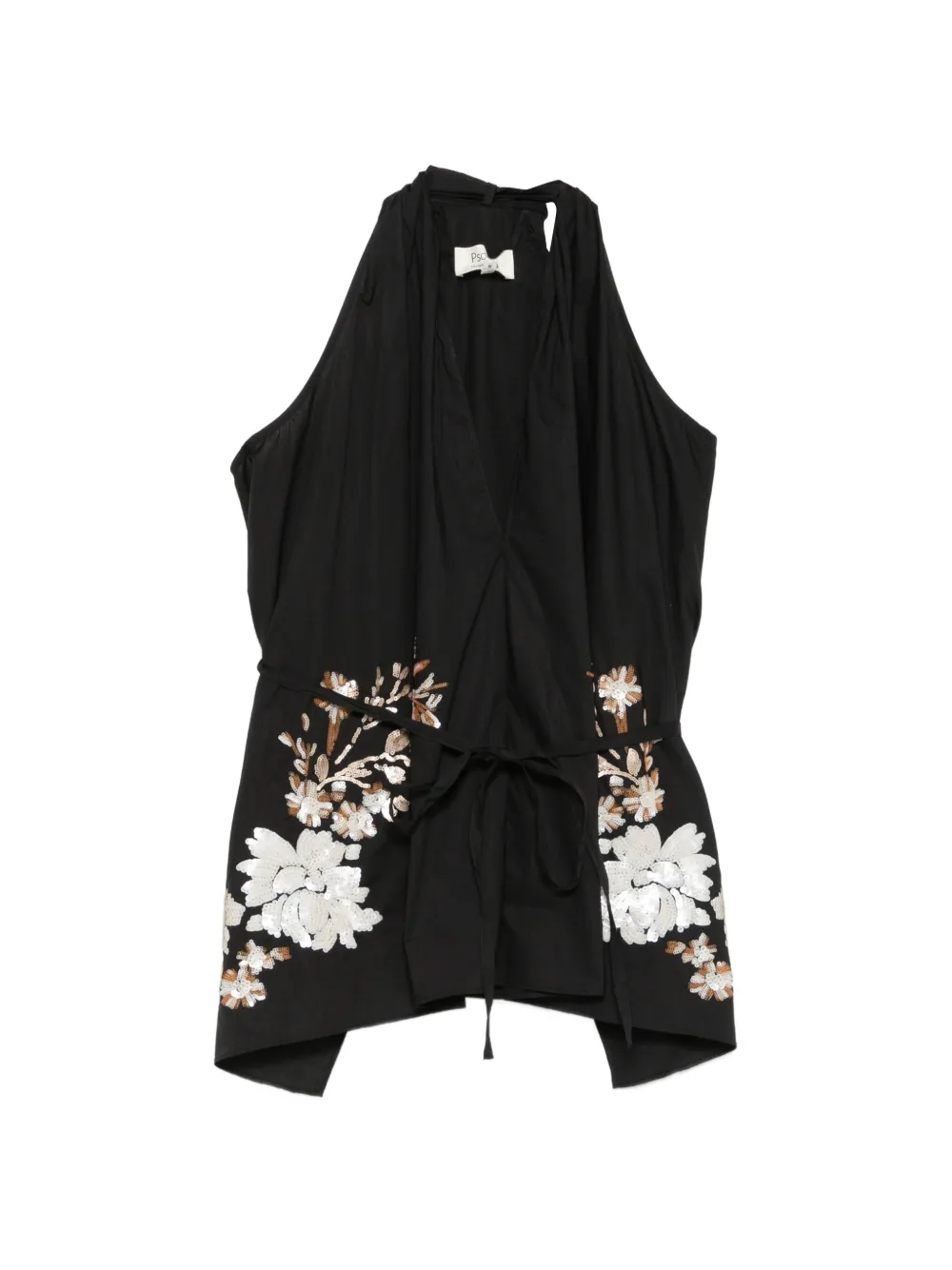 PSOPHIA floral halterneck top - Nero